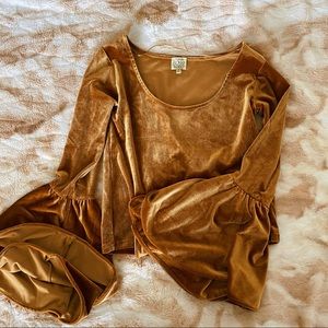 Velvet Wide Sleeve Top